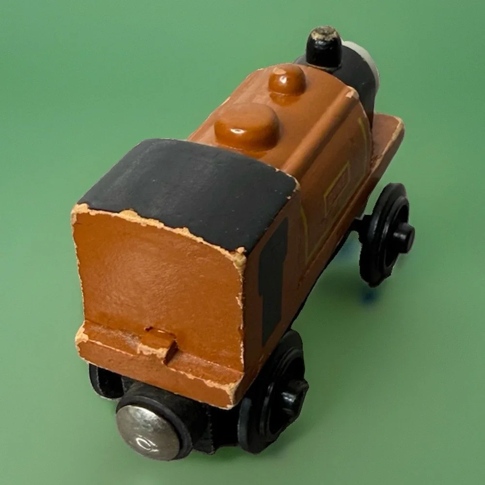 ⁠Vintage 1998 Thomas Wooden Railway Engine DUKE Train Car Wood Learning Curve